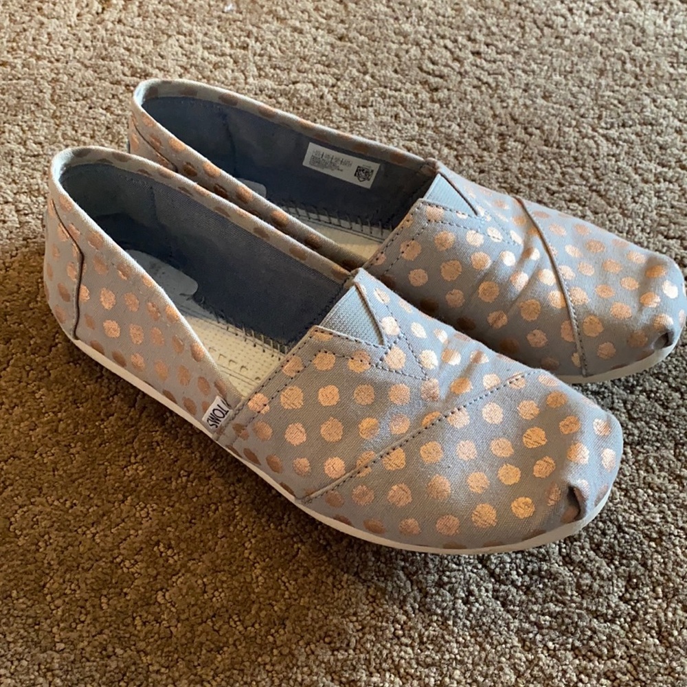 Toms Polka Dot Grey and Bronze/Gold